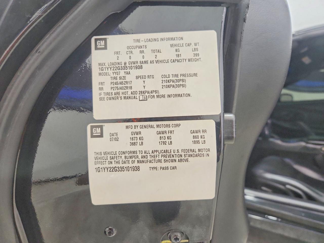 2003 CHEVROLET CORVETTE