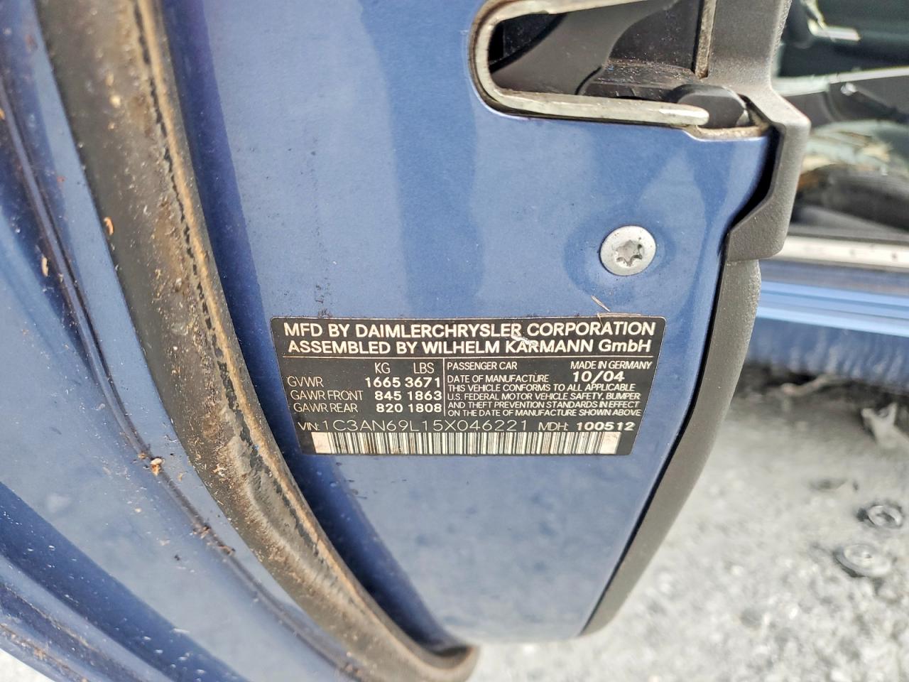 2005 CHRYSLER CROSSFIRE