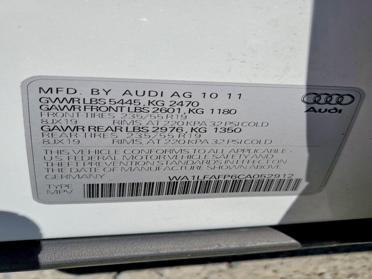 2012 AUDI Q5
