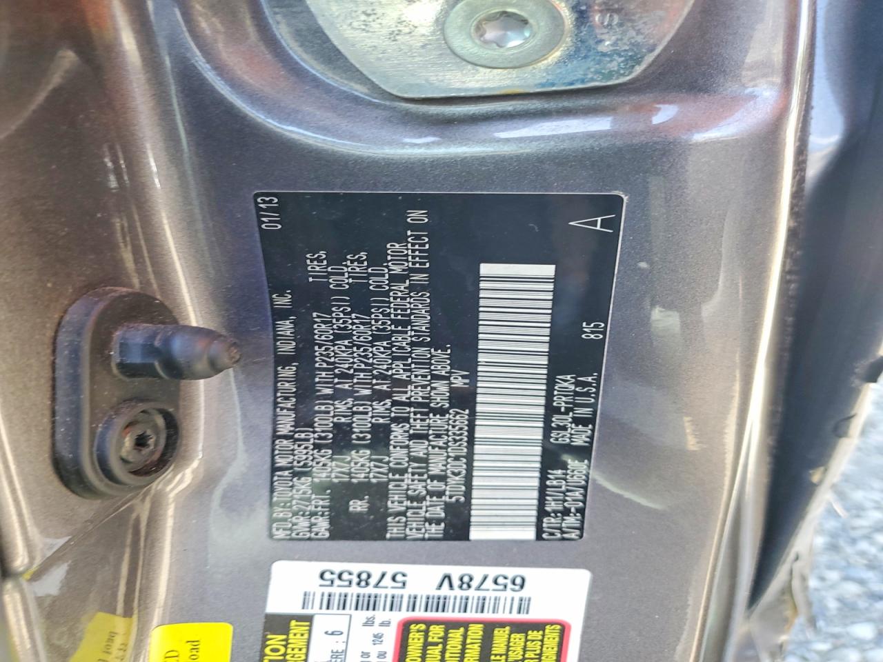 2013 TOYOTA SIENNA