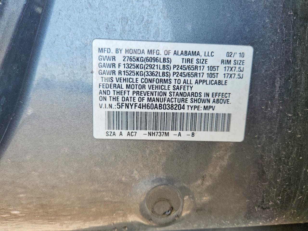 2010 HONDA PILOT
