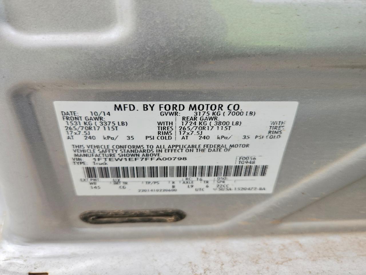 2015 FORD F150