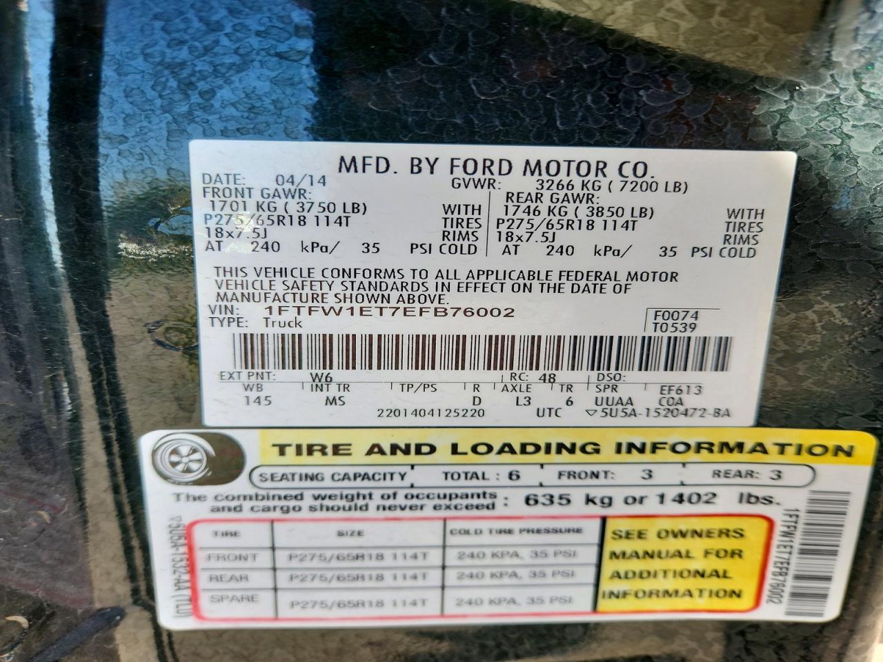 2014 FORD F150