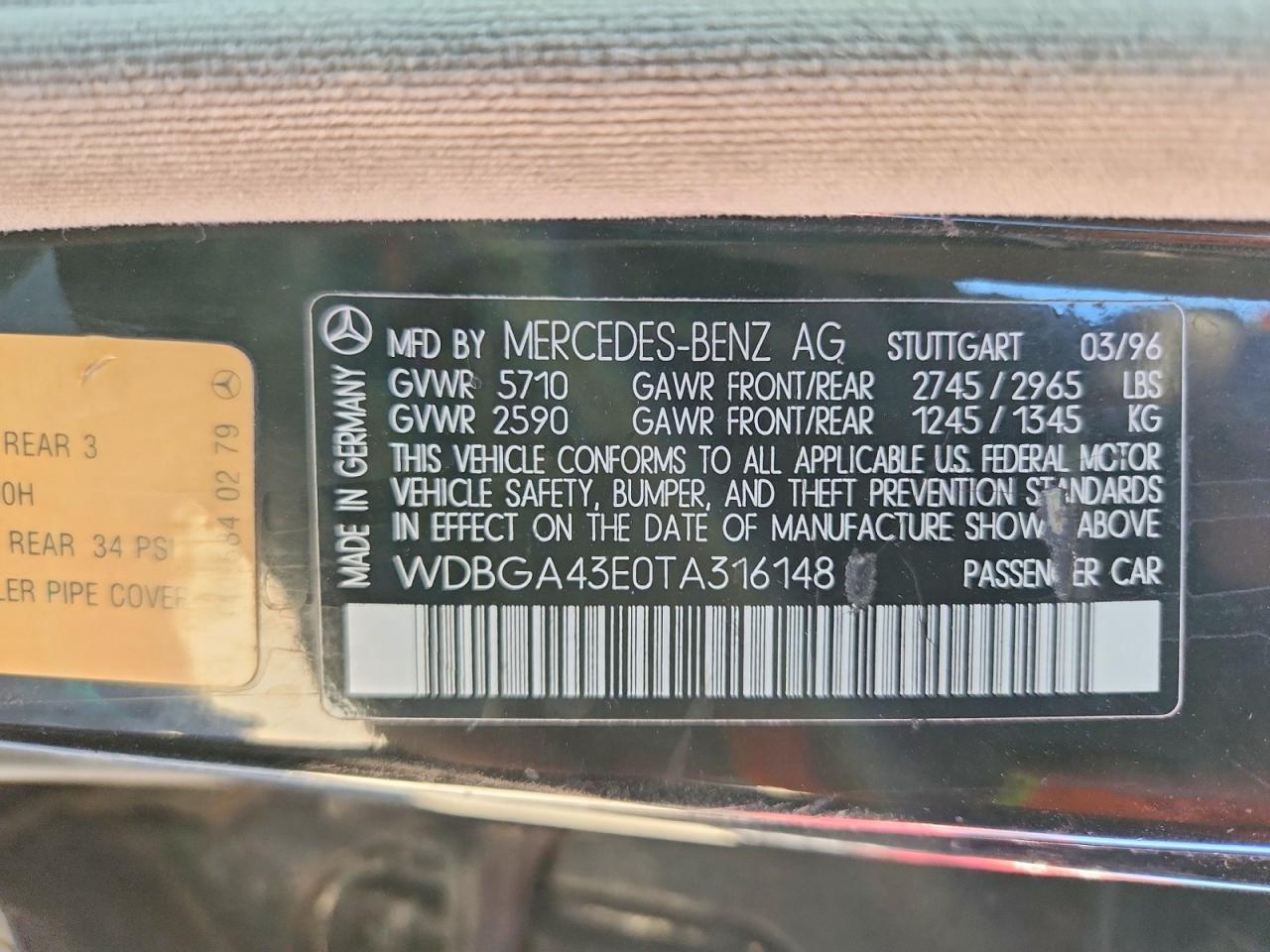 1996 MERCEDES-BENZ S-CLASS