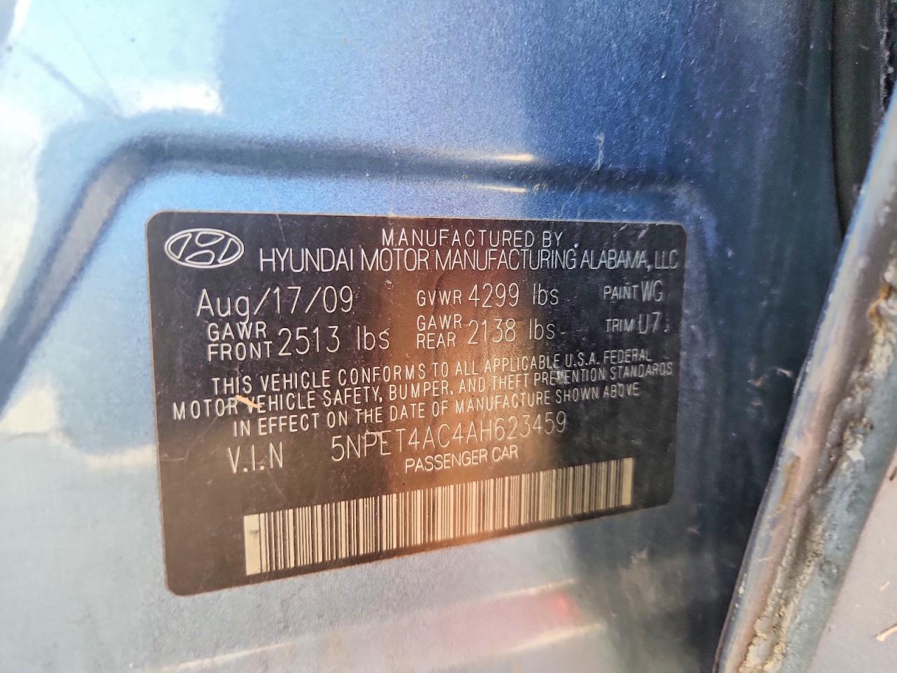 2010 HYUNDAI SONATA