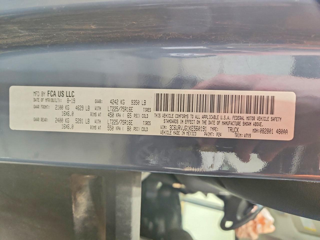 2019 RAM PROMASTER