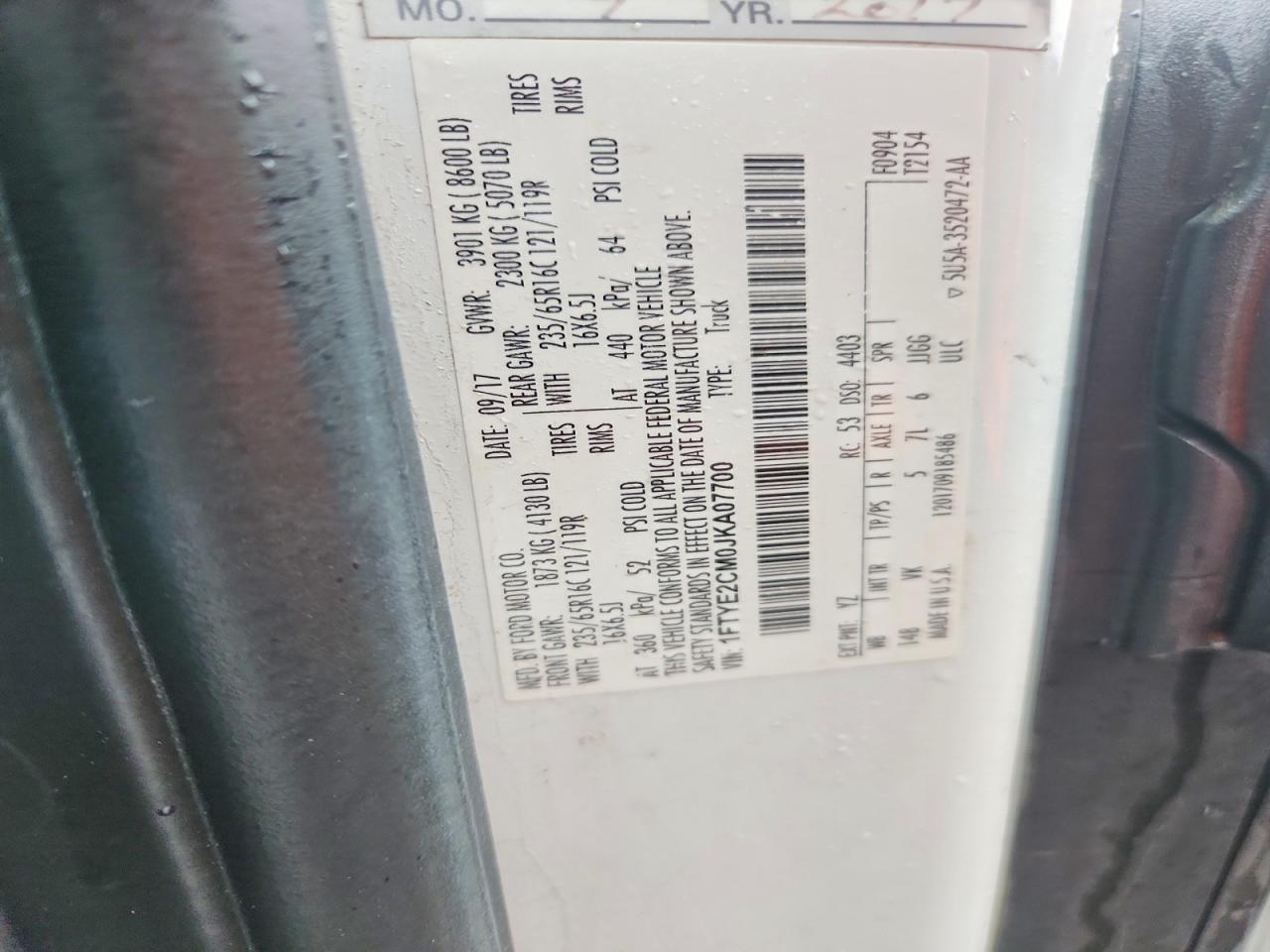 2018 FORD TRANSIT