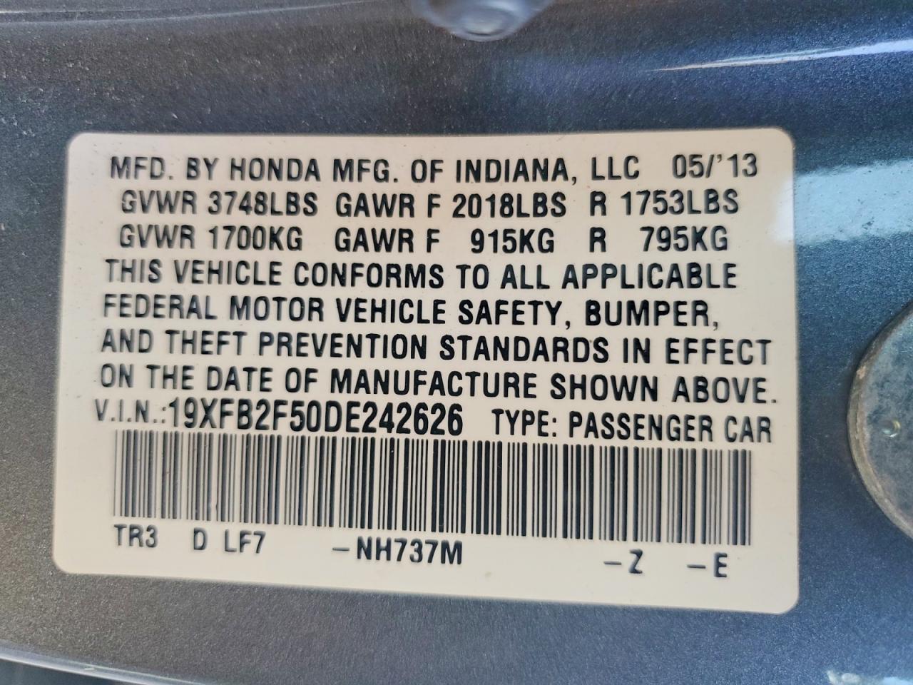 2013 HONDA CIVIC