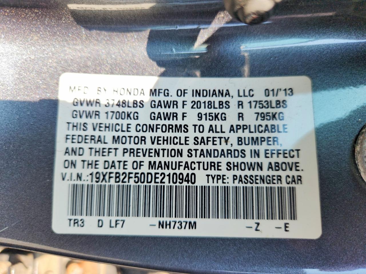 2013 HONDA CIVIC