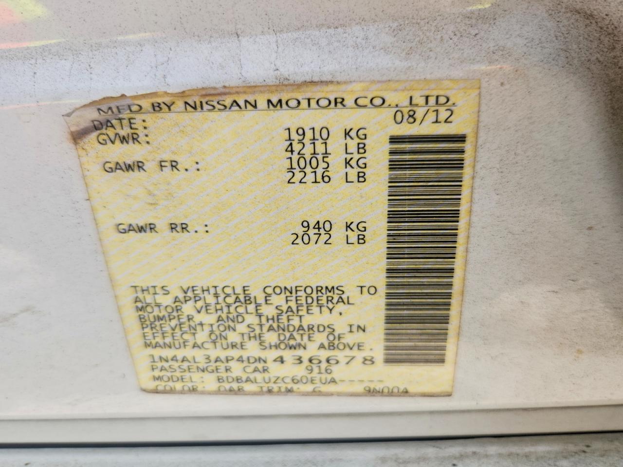 2013 NISSAN ALTIMA