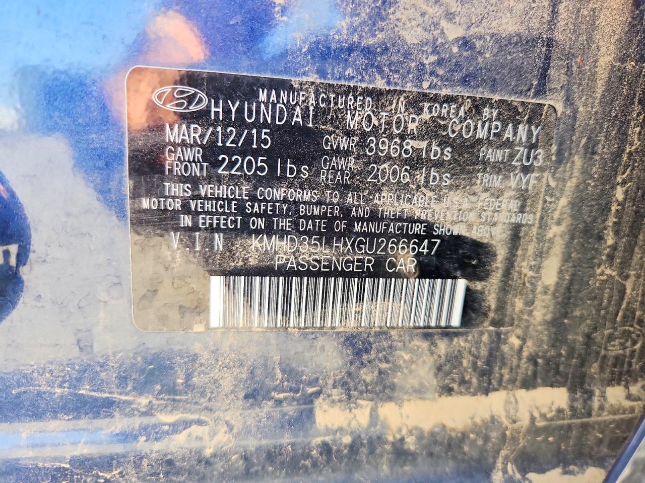 2016 HYUNDAI ELANTRA