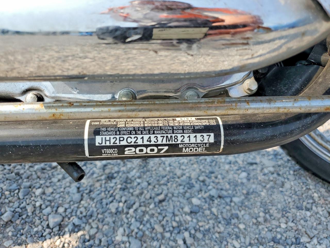 2007 HONDA VT CYCLE