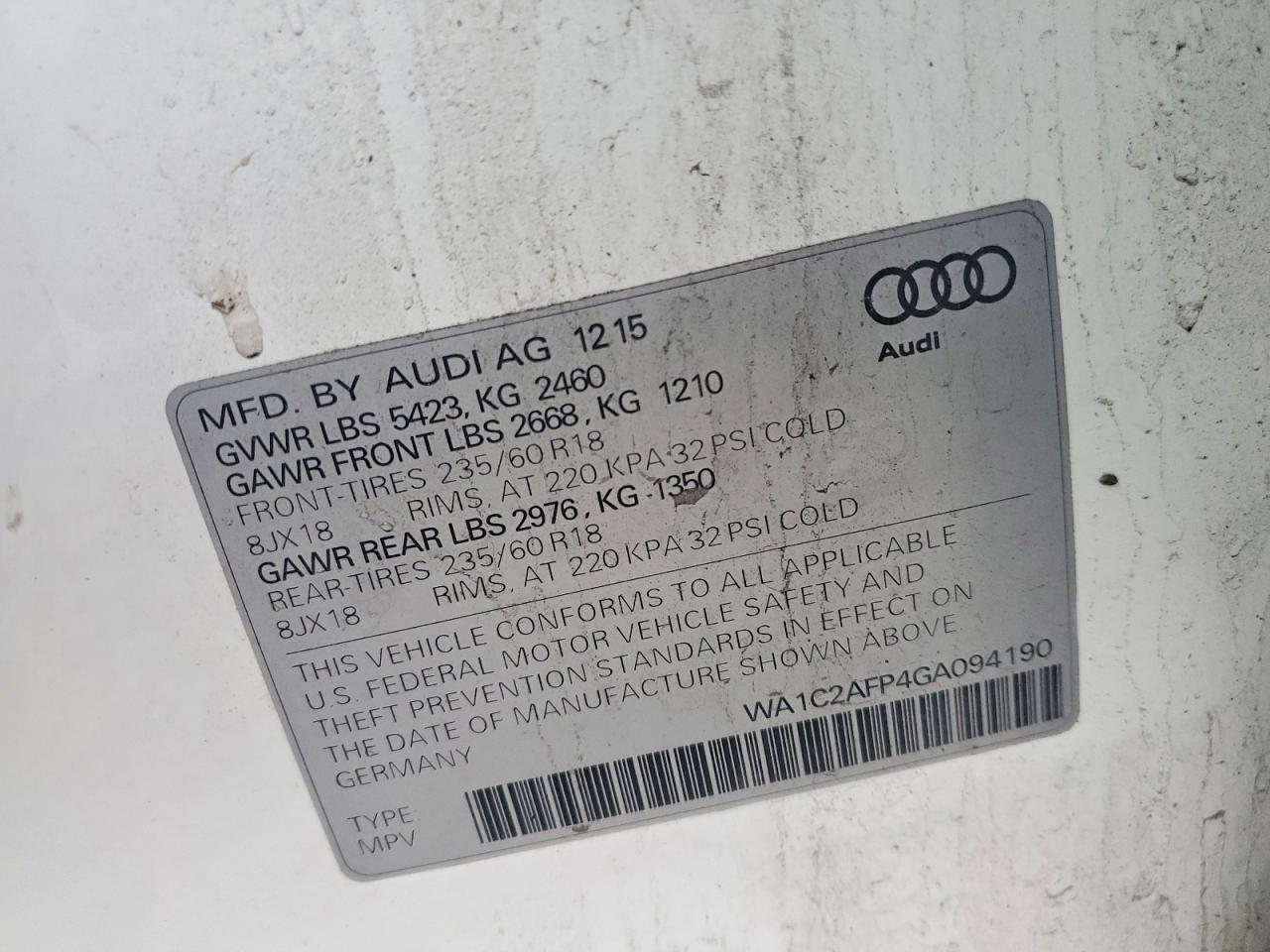 2016 AUDI Q5