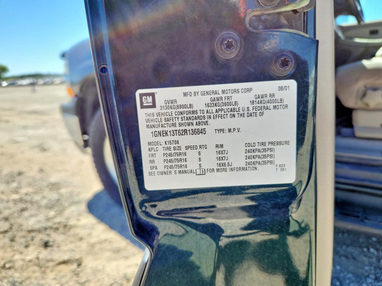 2002 CHEVROLET TAHOE