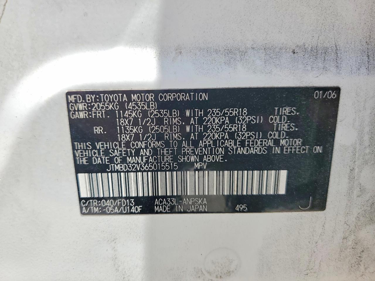 2006 TOYOTA RAV4