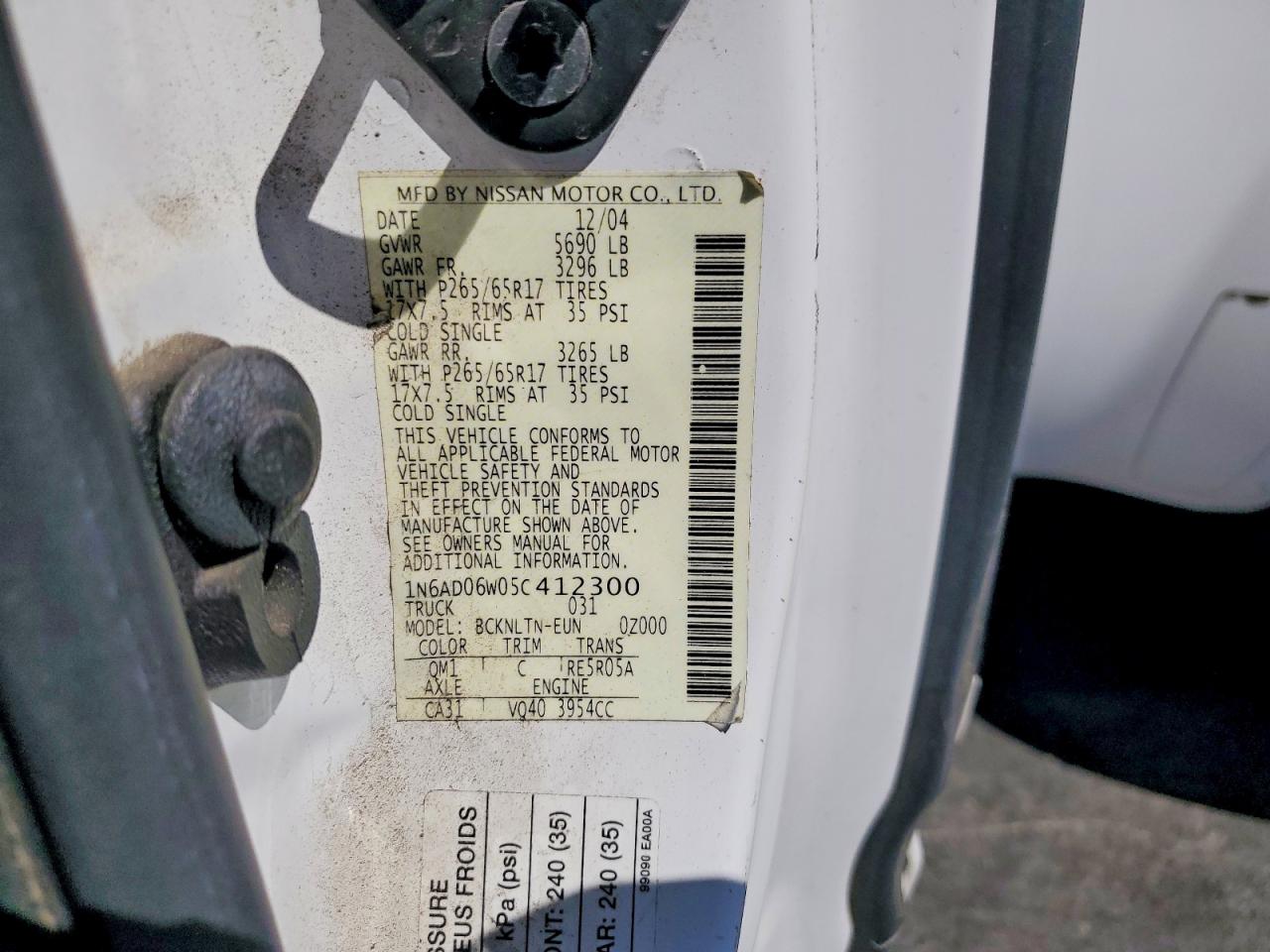 2005 NISSAN FRONTIER