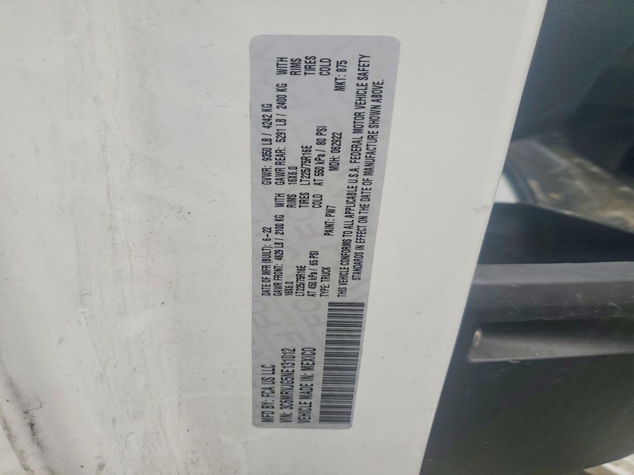 2022 RAM PROMASTER