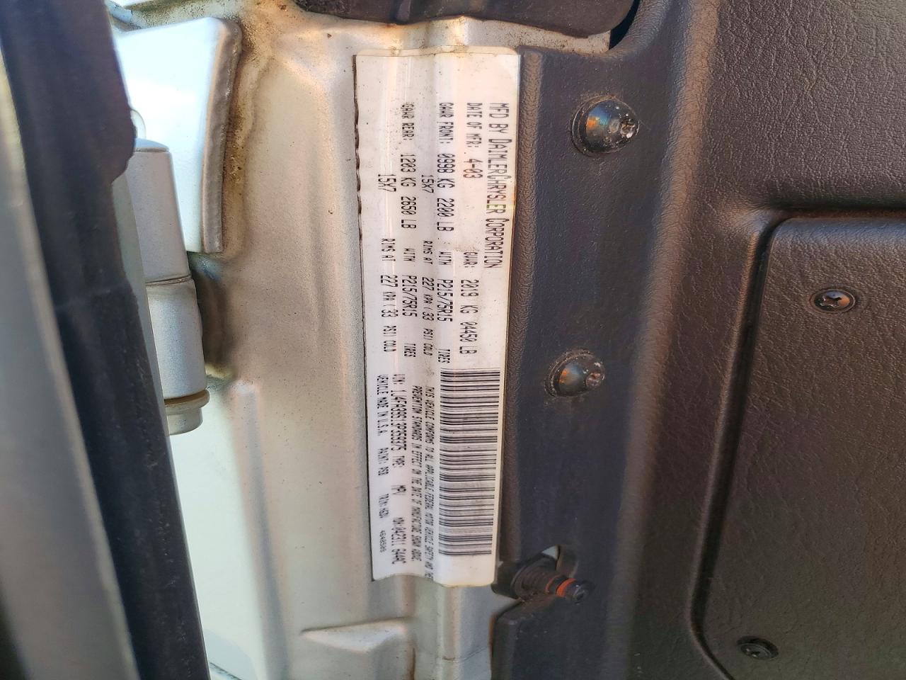 2003 JEEP WRANGLER