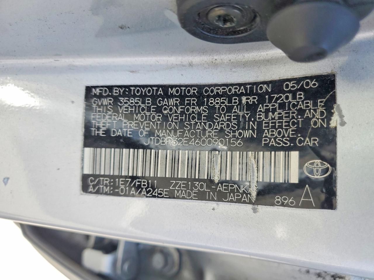 2006 TOYOTA COROLLA