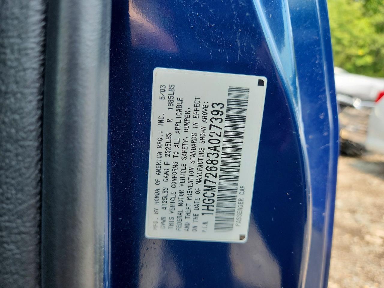 2003 HONDA ACCORD