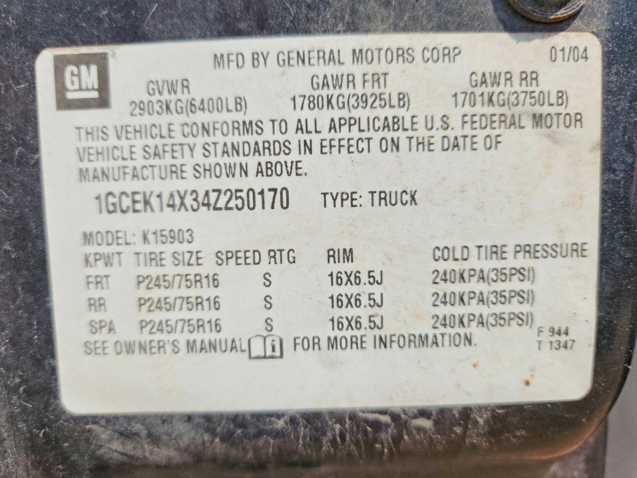 2004 CHEVROLET SILVERADO