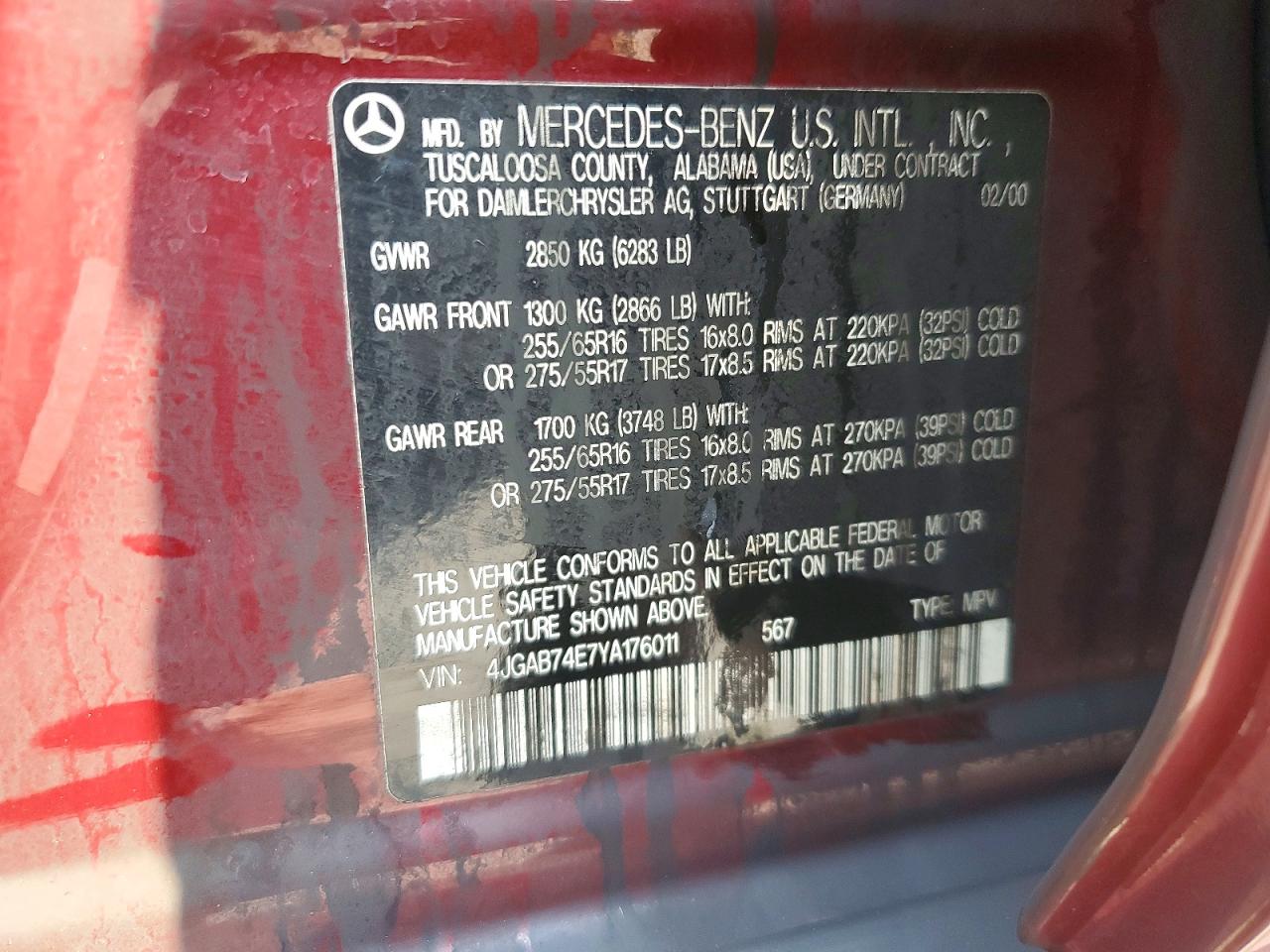 2000 MERCEDES-BENZ M-CLASS