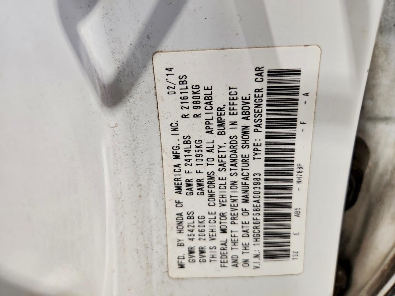 2014 HONDA ACCORD