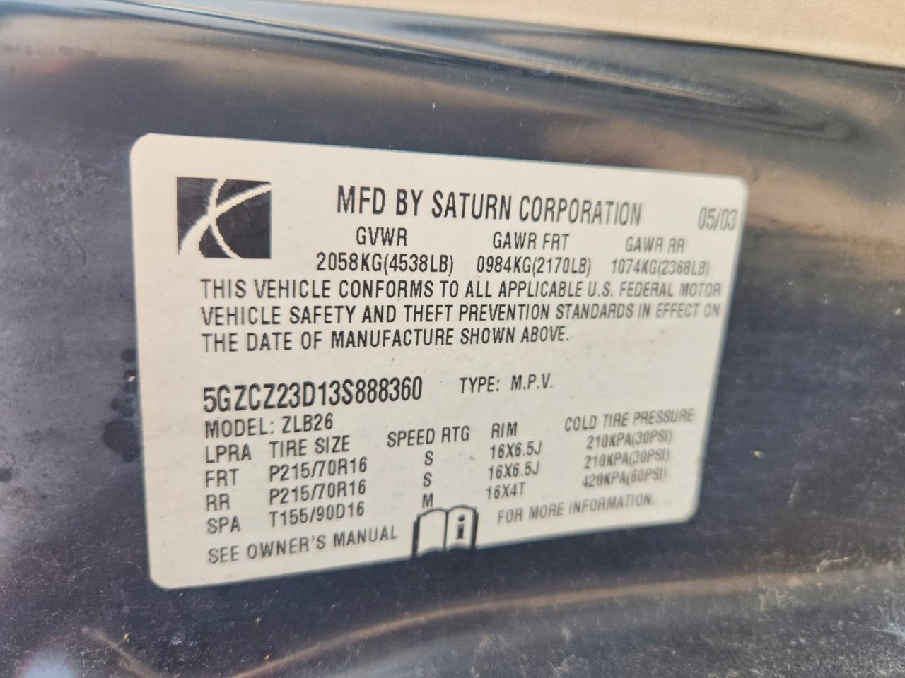 2003 SATURN VUE
