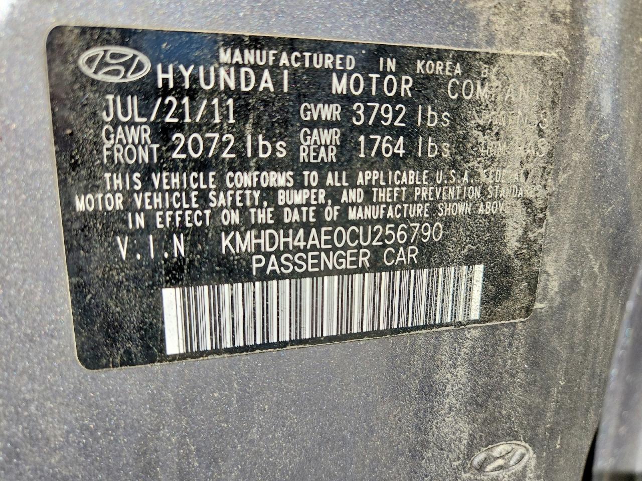 2012 HYUNDAI ELANTRA