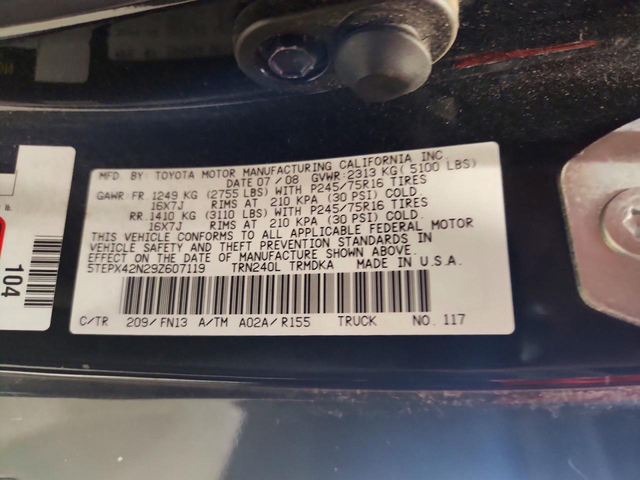 2009 TOYOTA TACOMA