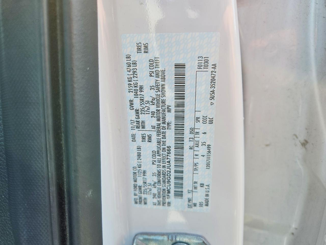 2018 FORD ESCAPE