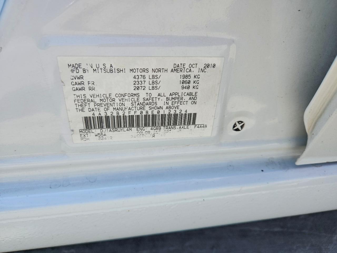 2011 MITSUBISHI GALANT