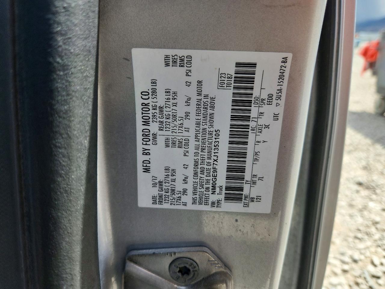 2018 FORD TRANSIT