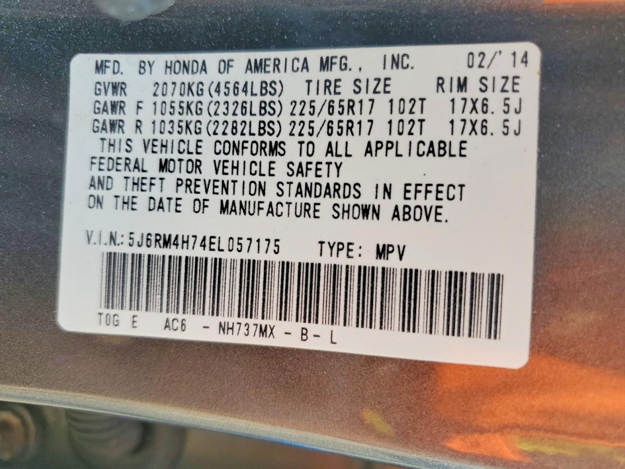 2014 HONDA CRV