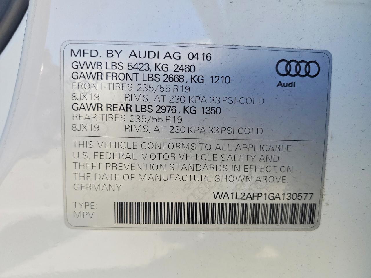 2016 AUDI Q5
