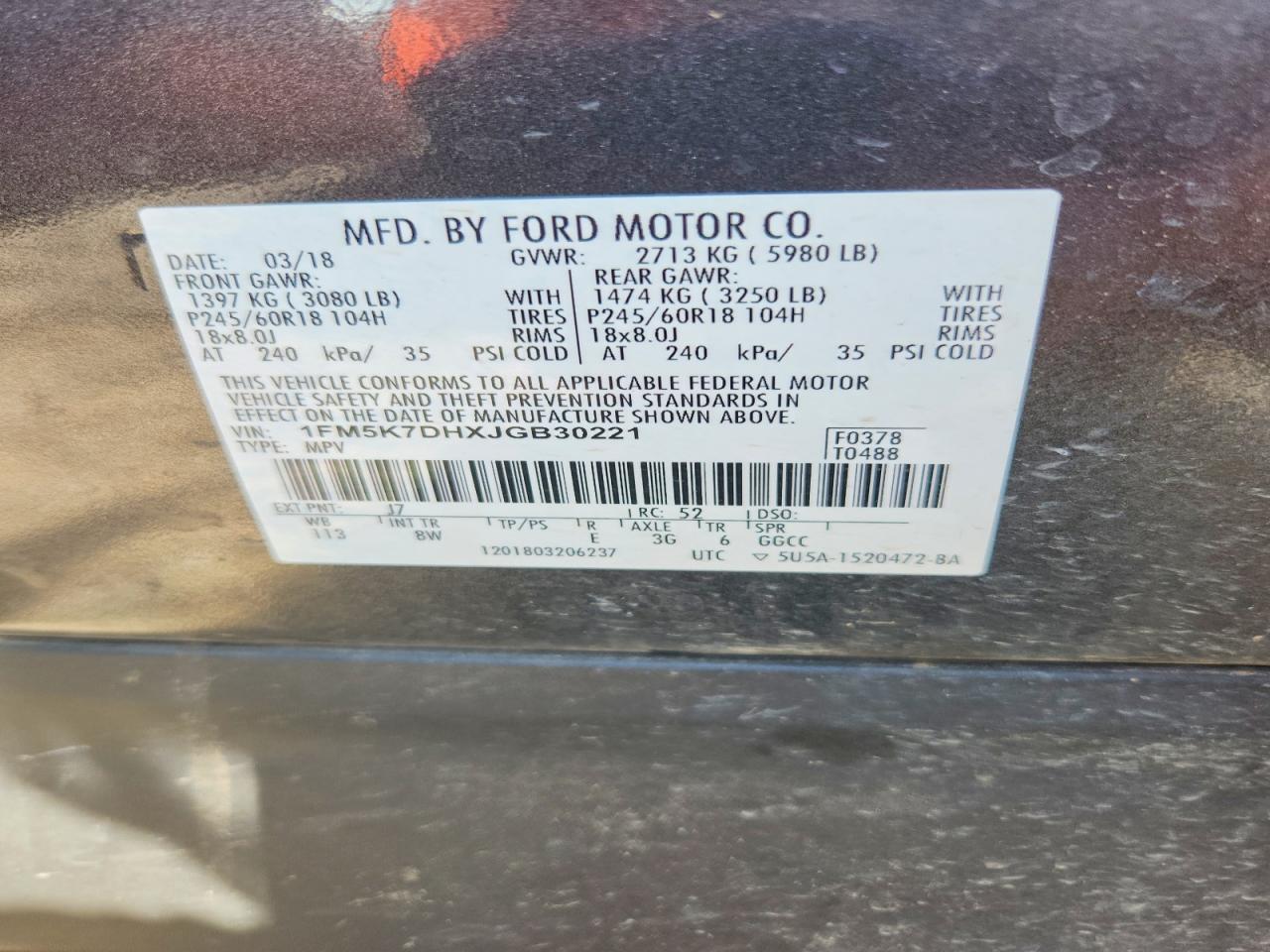 2018 FORD EXPLORER