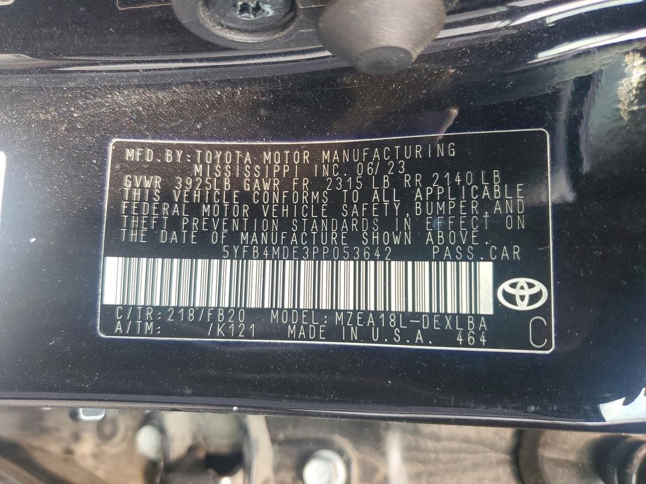 2023 TOYOTA COROLLA