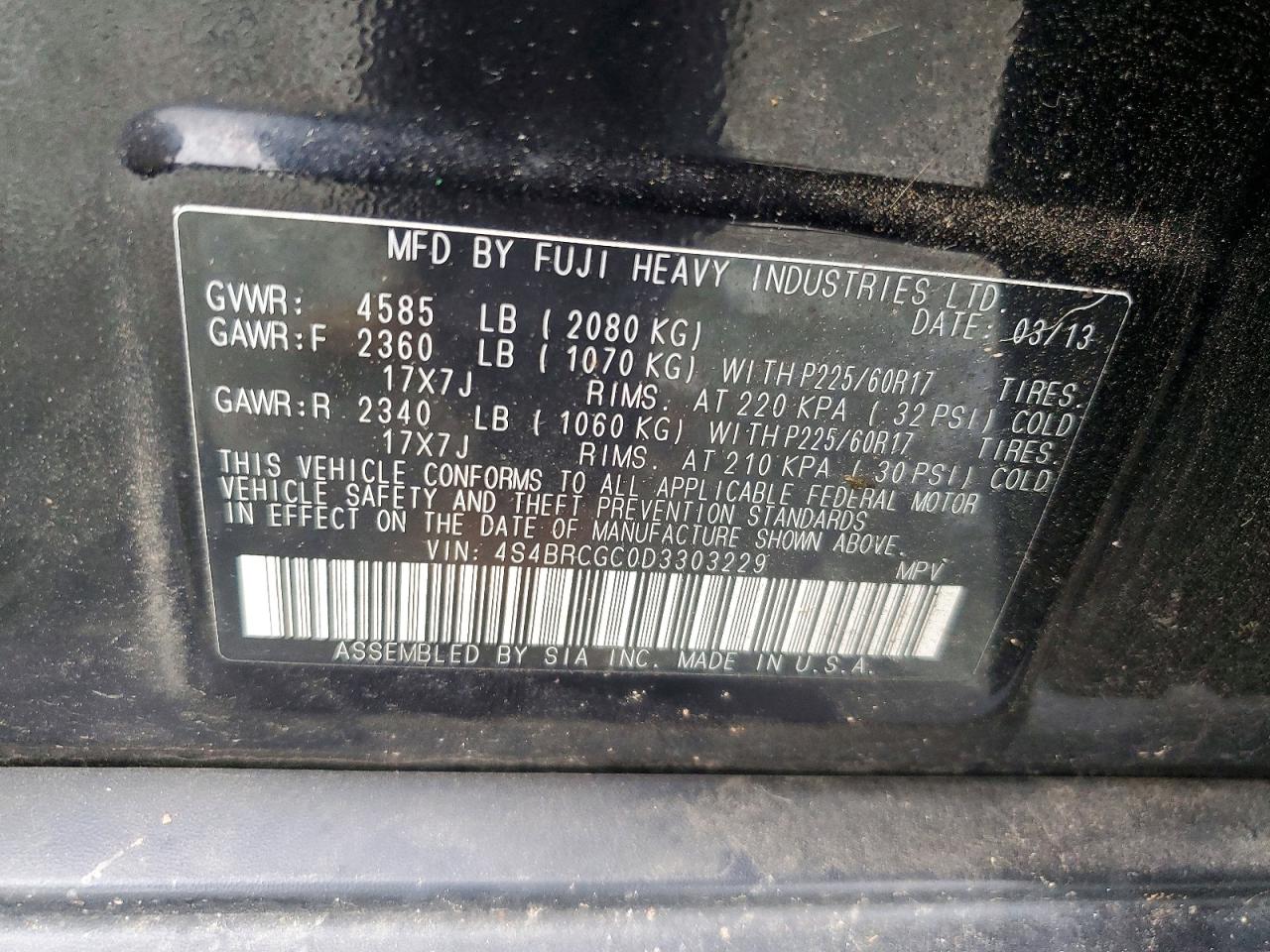 2013 SUBARU OUTBACK