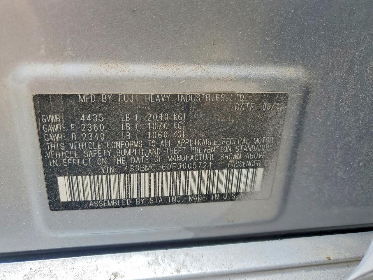 2014 SUBARU LEGACY