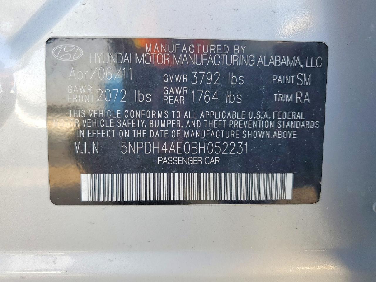 2011 HYUNDAI ELANTRA