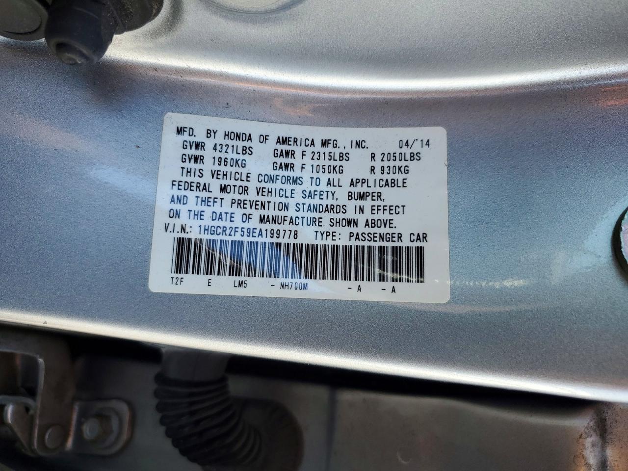 2014 HOND ACCORD