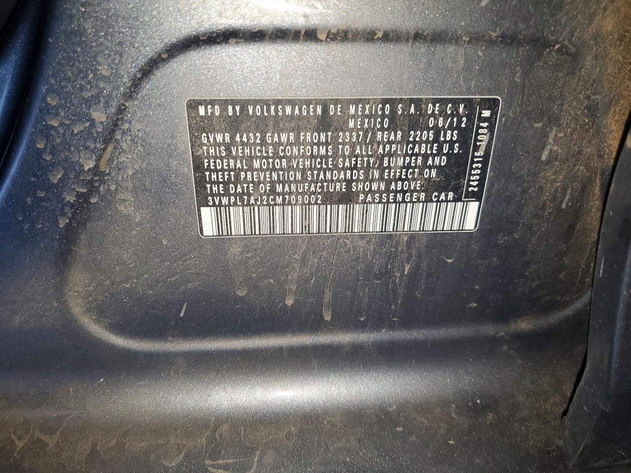 2012 VOLKSWAGEN JETTA