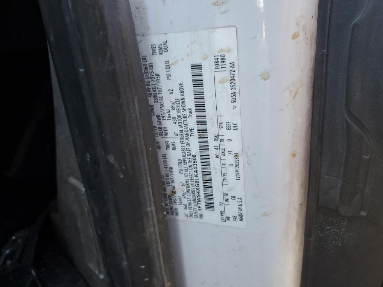 2020 FORD TRANSIT