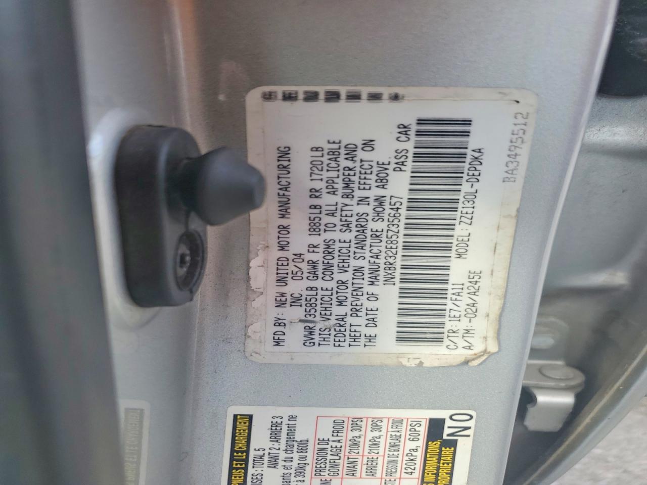 2005 TOYOTA COROLLA