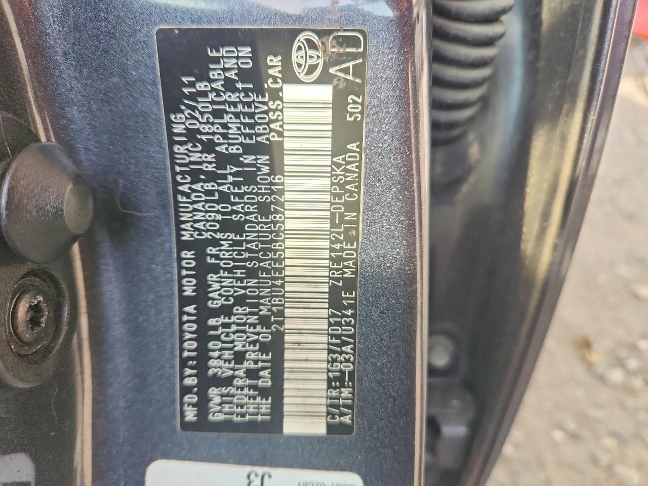 2011 TOYOTA COROLLA