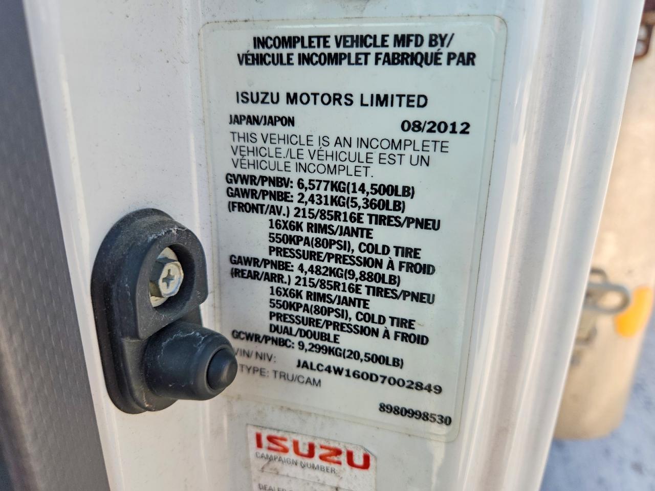 2013 ISUZU NPR