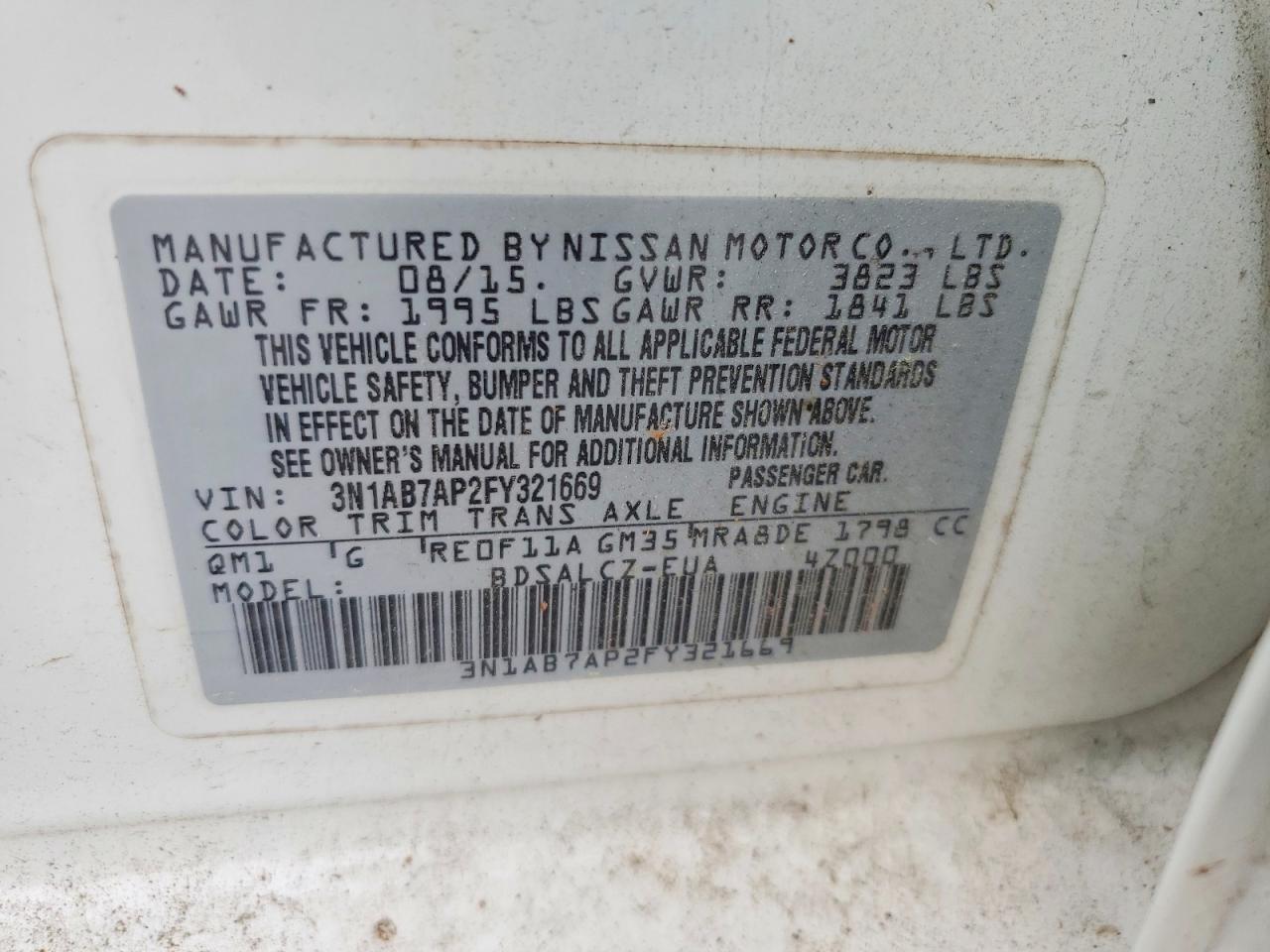 2015 NISSAN SENTRA