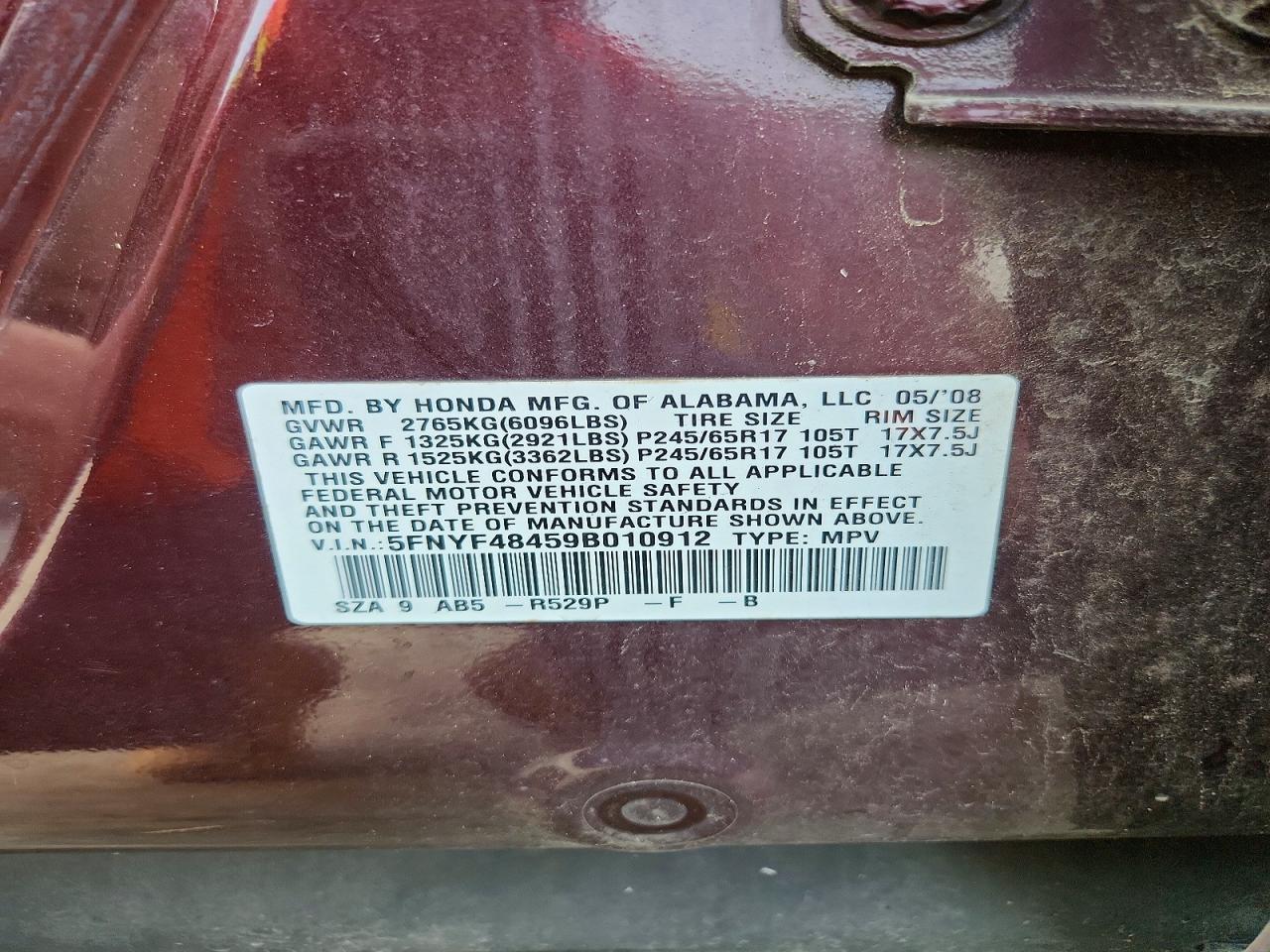 2009 HONDA PILOT