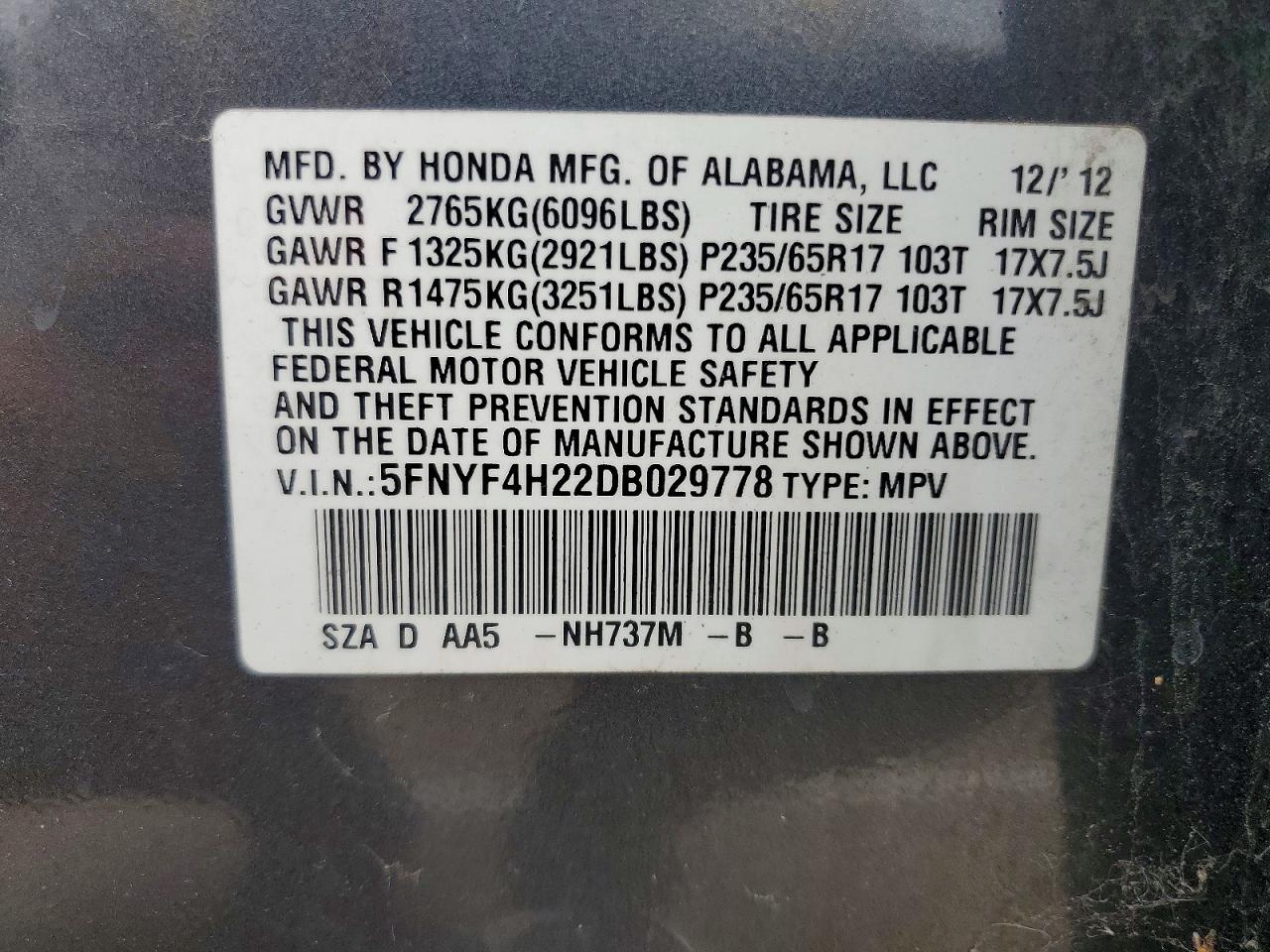 2013 HONDA PILOT
