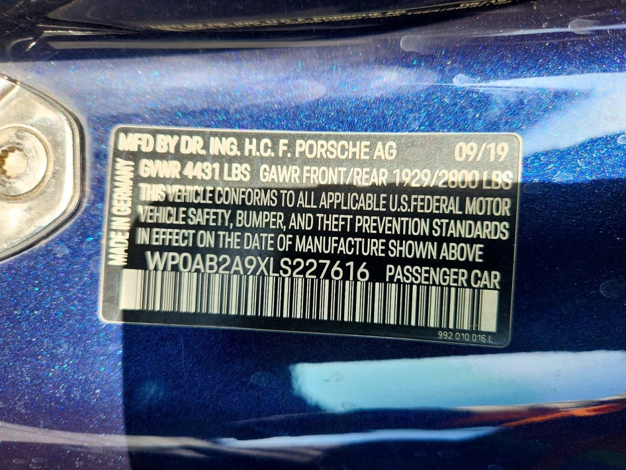 2020 PORSCHE 911